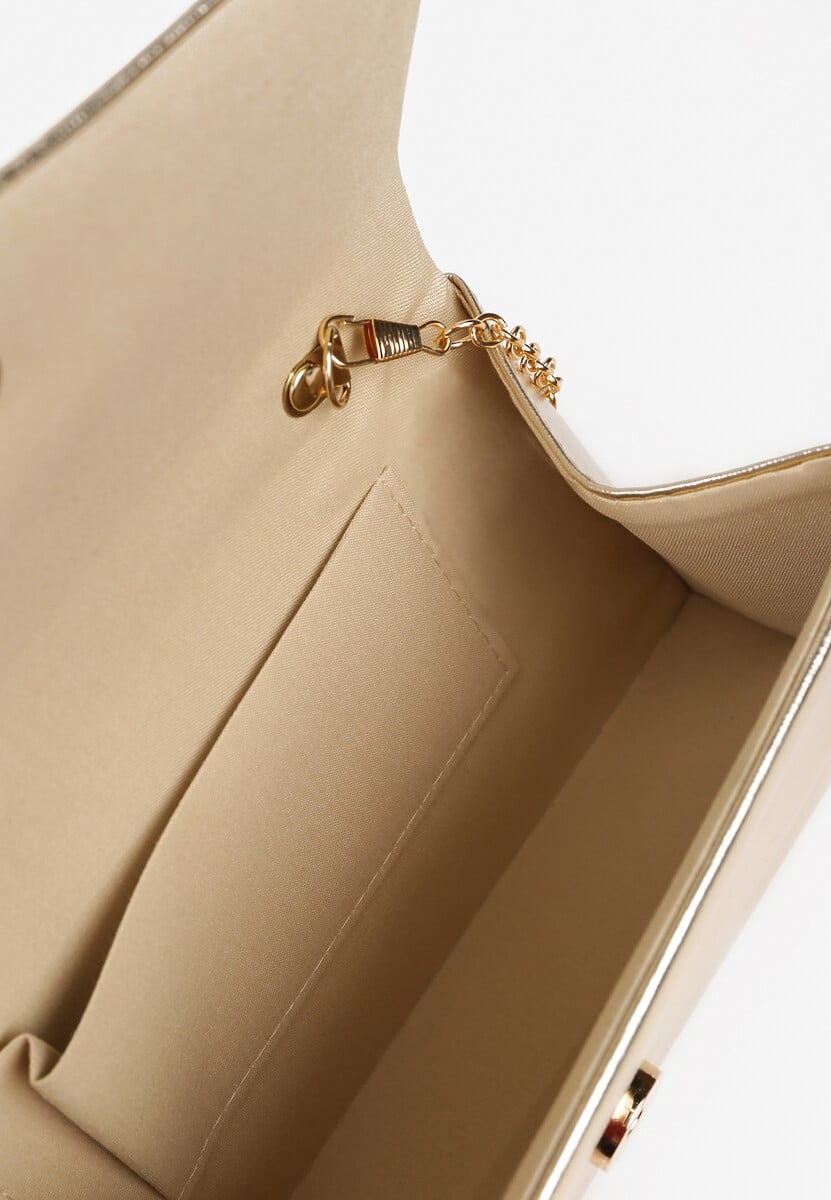 Złota Torebka Kopertówka z Rączką Latirosa