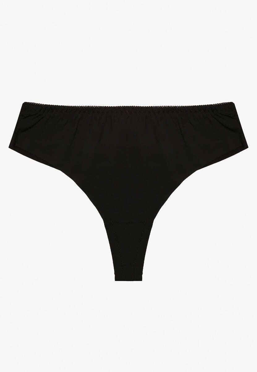 Czarne Bezszwowe Majtki Typu Stringi Tenazura
