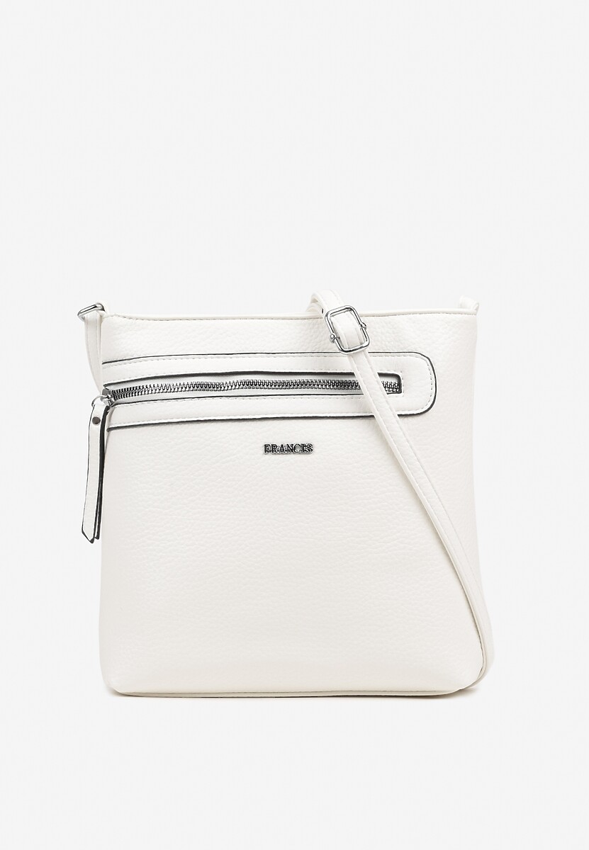 Biała Kwadratowa Torebka Listonoszka z Suwakiem Dolatia