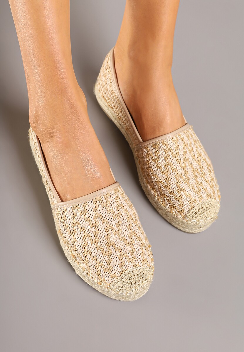 Beżowe Espadryle z Plecionym Sznurkiem Nimiorra