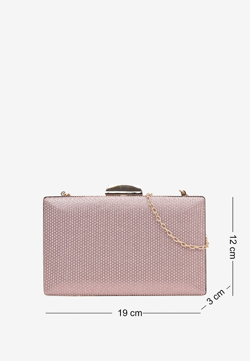 Czarna Brokatowa Torebka Kopertówka z Zatrzaskowym Zapięciem Kamanate