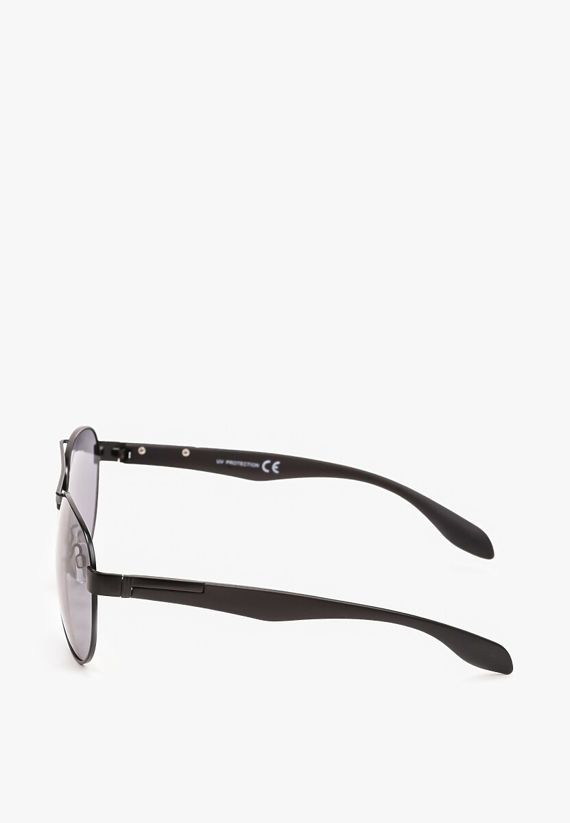 Czarno-Zielone Okulary Przeciwsłoneczne w Stylu Pilotek Tasina