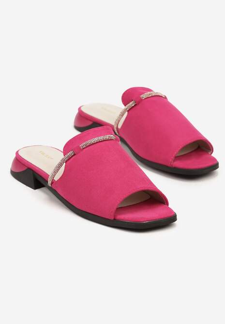 Fuksjowe Klapki Vices z Cyrkoniami Tilindrea