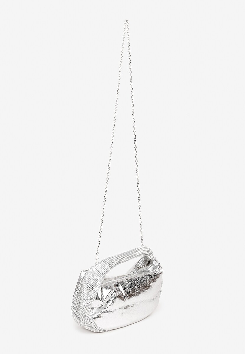 Srebrna Torebka Wieczorowa Vices Ozdobiona Cyrkoniami Dentie