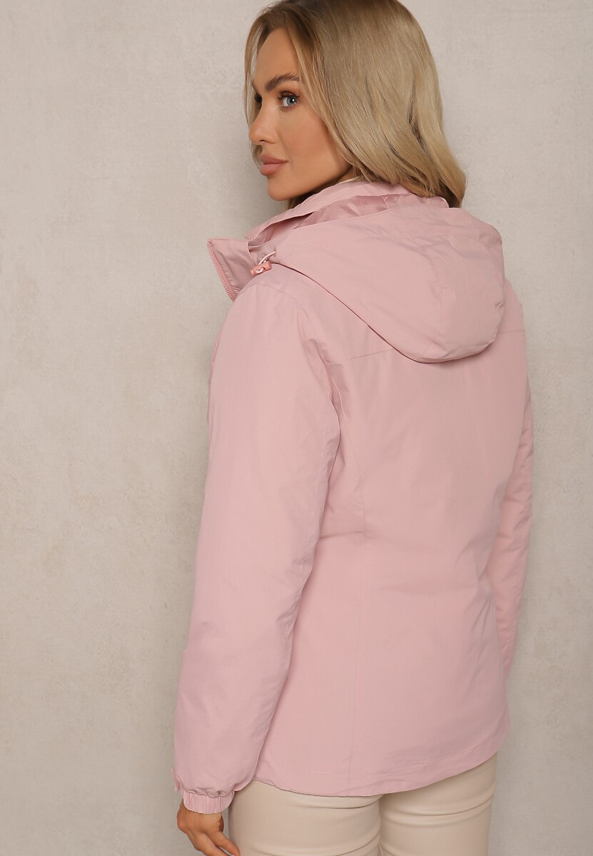 Ciemnoróżowa Kurtka z Pikowaną Odpinaną Stroną i Odpinanym Kapturem Doriona