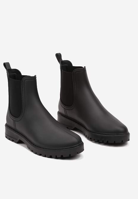 Czarne Kalosze Sztyblety na Płaskiej Podeszwie Irinndria