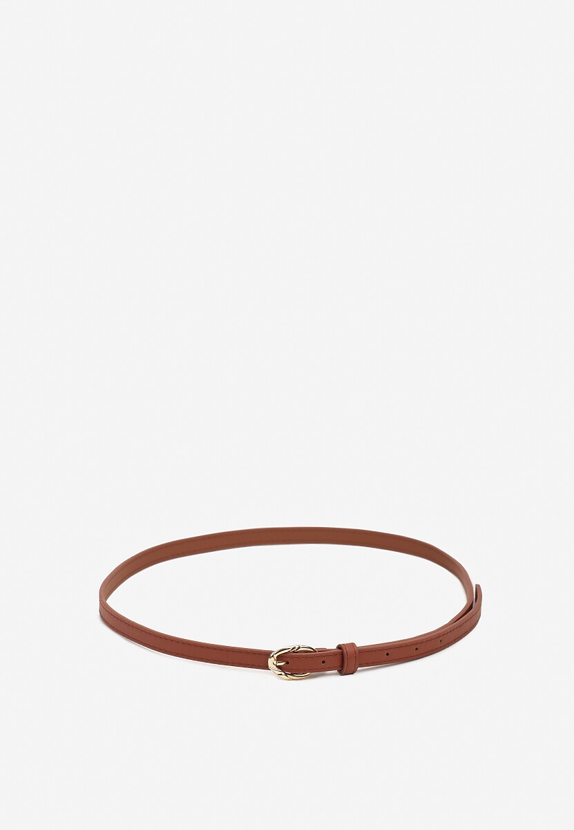 Czarny Cienki Pasek z Ekoskóry z Ozdobną Sprzączką Naliera