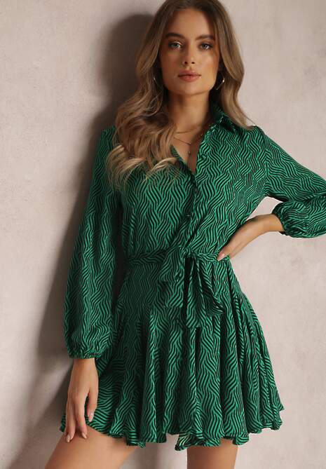 Zielona Sukienka Koszulowa Lelli