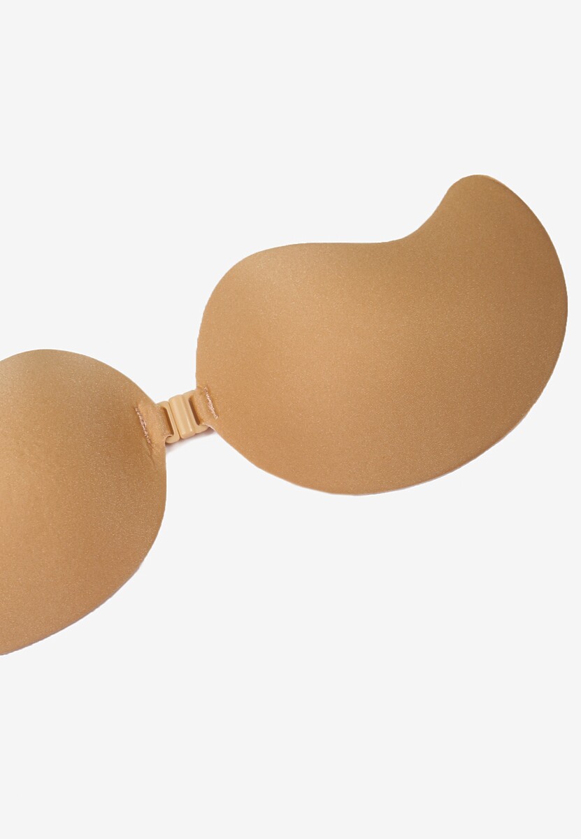 Beżowy Biustonosz Samoprzylepny z Zapięciem między Miseczkami Tyria