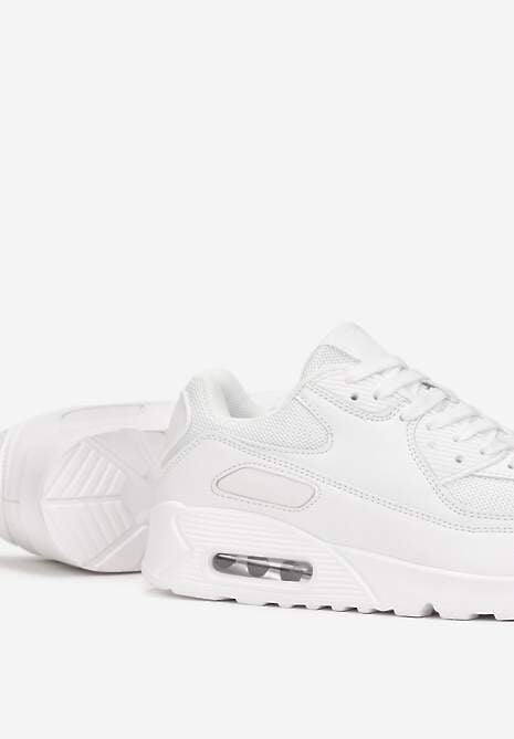 Białe Sznurowane Sneakersy na Grubej Podeszwie Sayre