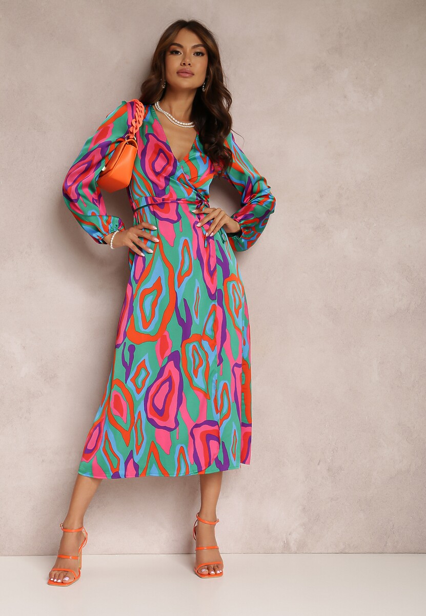 Zielono-Różowa Sukienka Lalope