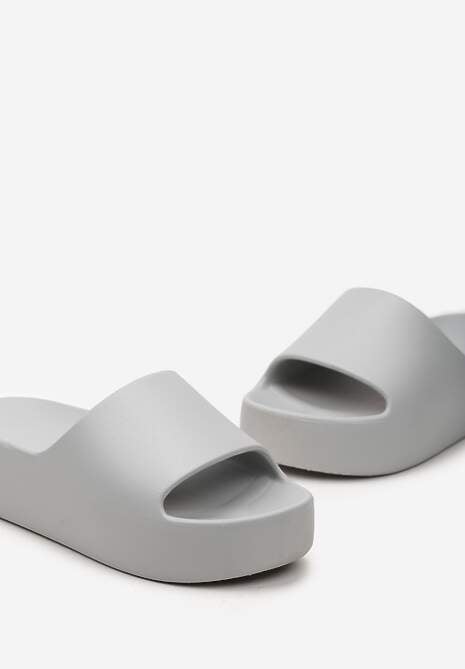Szare Klapki Basenowe z Pianki na Grubej Podeszwie Anikora