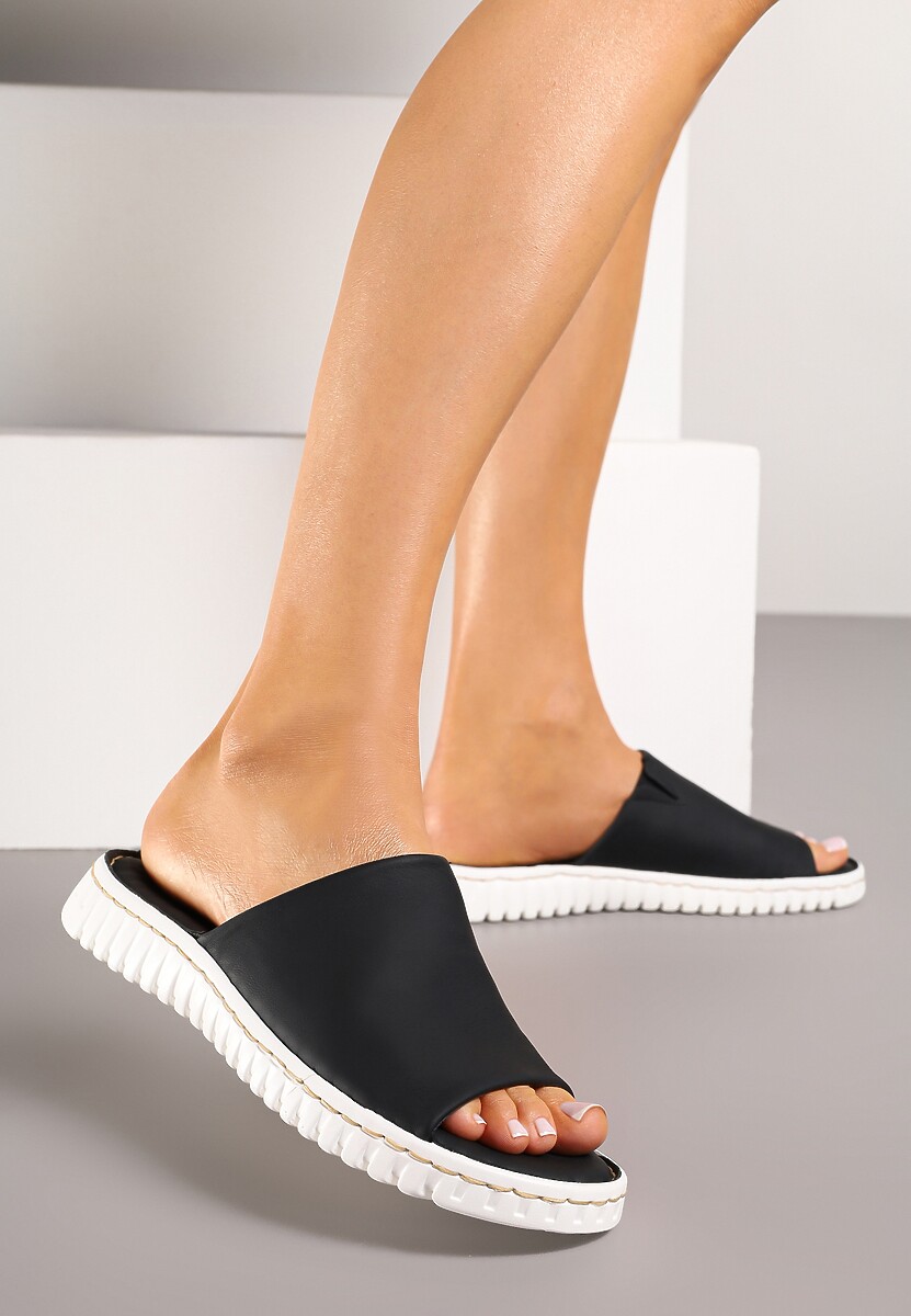 Szare Klapki Vices z Imitacji Zamszu na Podeszwie ze Żłobieniami Dorovia