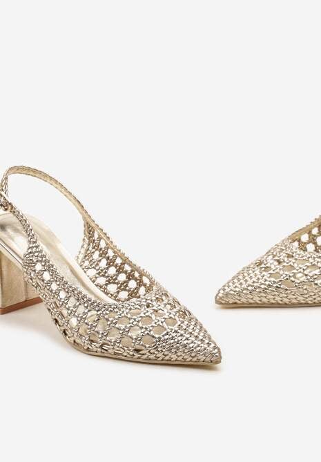 Złote Czółenka na Słupku w Szpic bez Pięty Adiakka