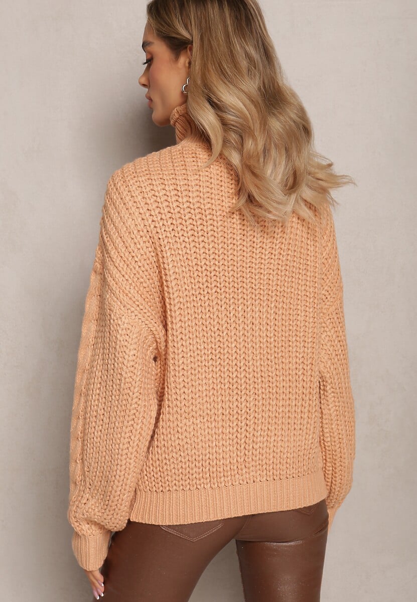 Beżowy Golf w Warkoczykowy Splot Dicuti