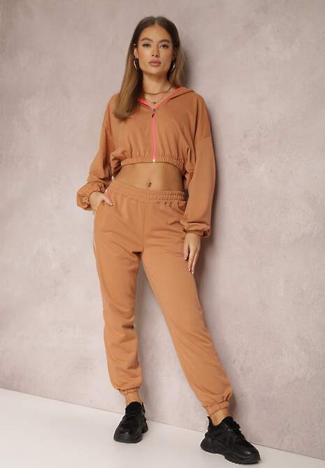 Jasnobrązowy Komplet Dresowy 2-Częściowy Hokoruk