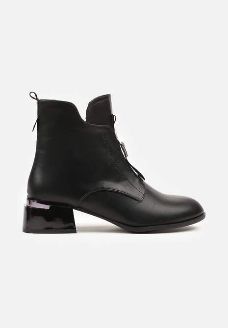 Czarne Botki Vices na Słupku z Efektem Cracked Nuneffa