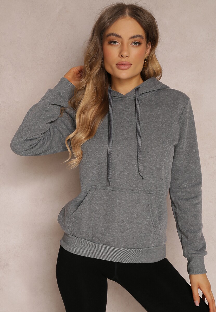 Ciemnoszara Bluza Basic z Kapturem Corbetes