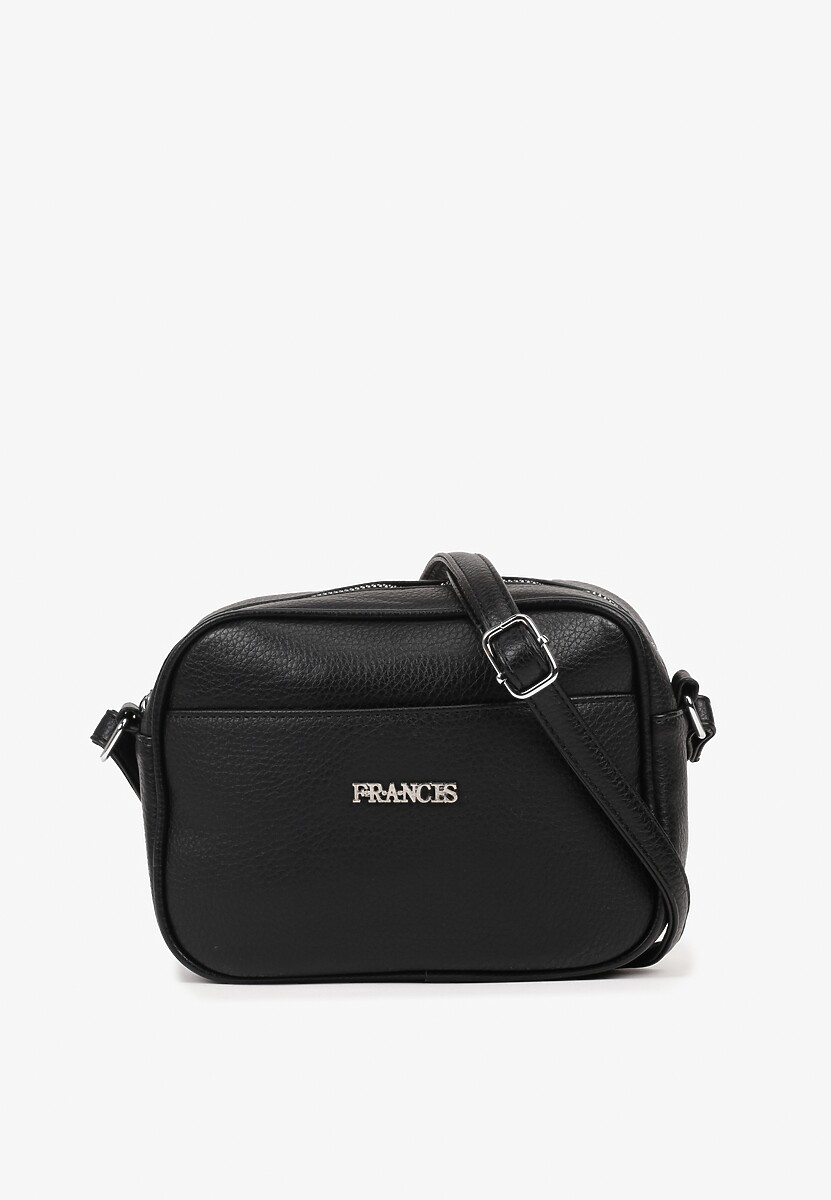 Czarna Torebka w Stylu Listonoszki z Napisem Dolenna