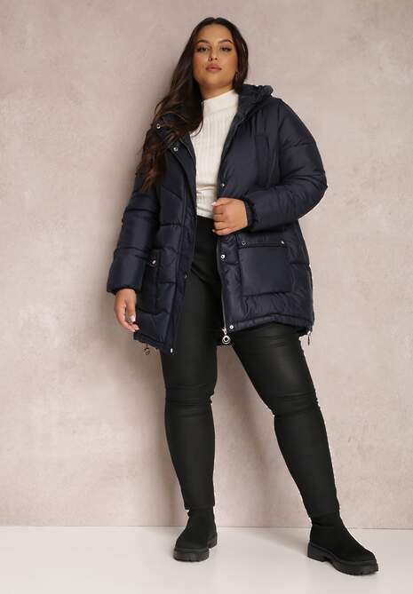 Granatowa Kurtka Pikowana Sabrino