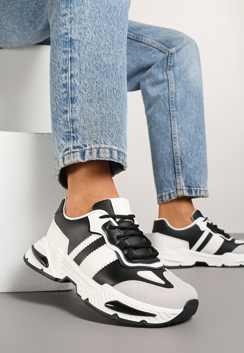 Beżowo-Różowe Sneakersy w Streetwearowym Stylu z Ozdobnymi Przeszyciami Isallena