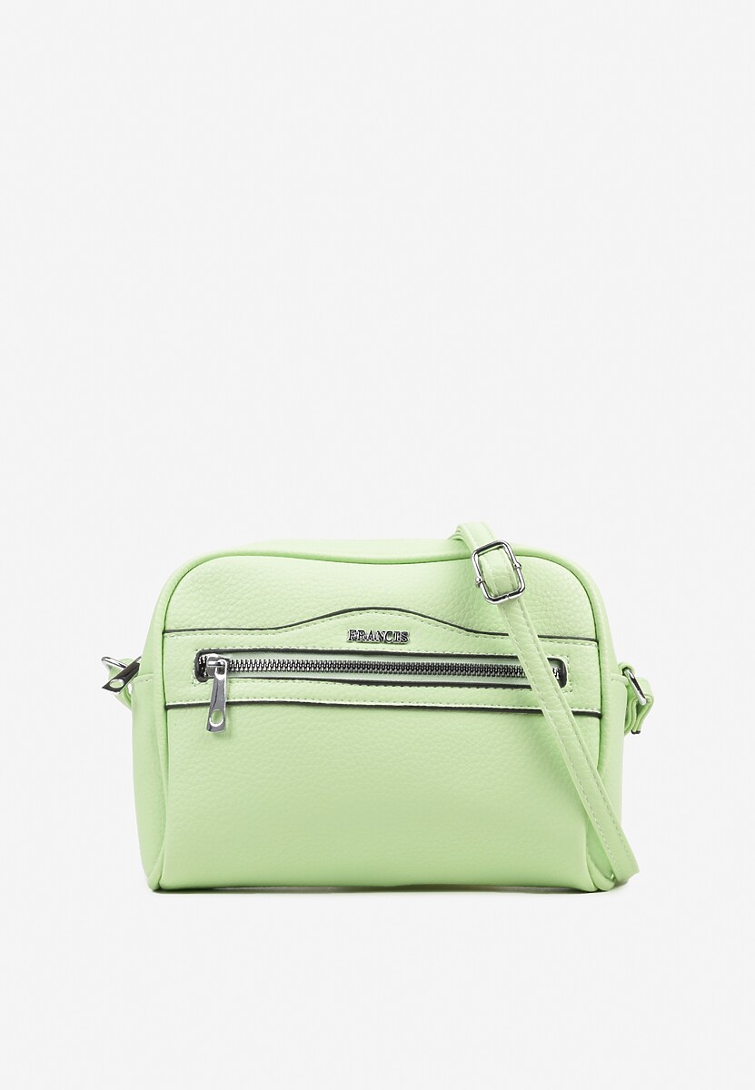 Jasnozielona Torebka Listonoszka z Metalicznym Napisem Nilofae