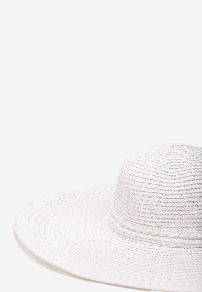 Biały Kapelusz Plażowy z Plecionki w stylu Boho Amicuralia