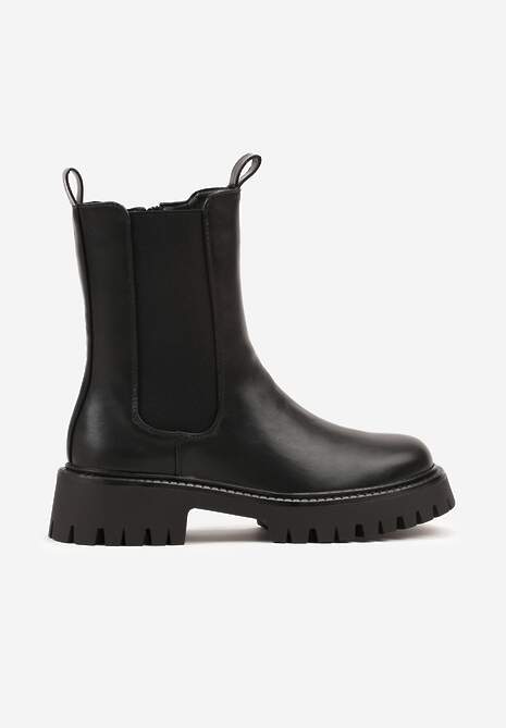 Czarne Wysokie Botki w Stylu Sztybletów Ridvira