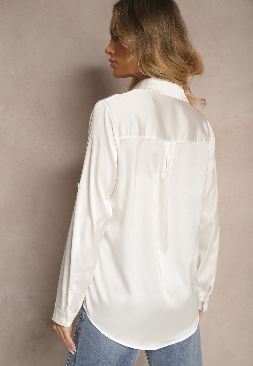 Biała Klasyczna Koszula z Kołnierzykiem Kassinea