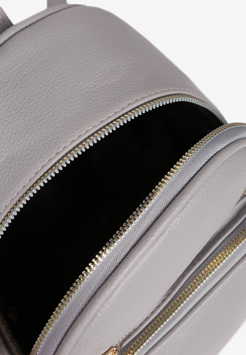 Szary Plecak Ozdobiony Suwakami z Odpinanymi Paskami z Regulacją Nelmira