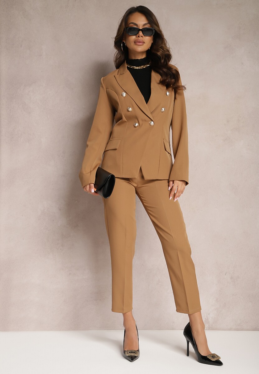 Jasnobrązowe Spodnie Garniturowe Amarilis