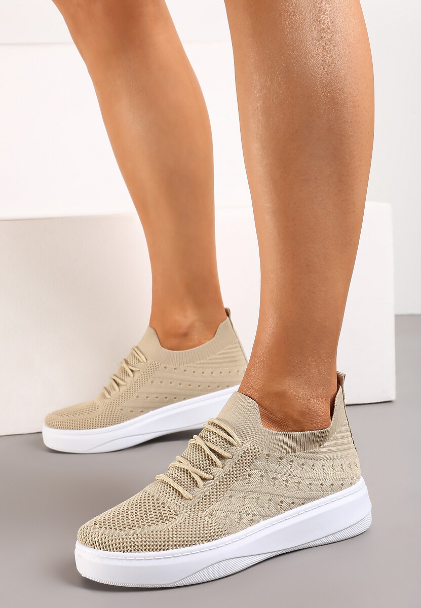 Szare Buty Sportowe z Cholewką w Skarpetkowym Stylu Timotta