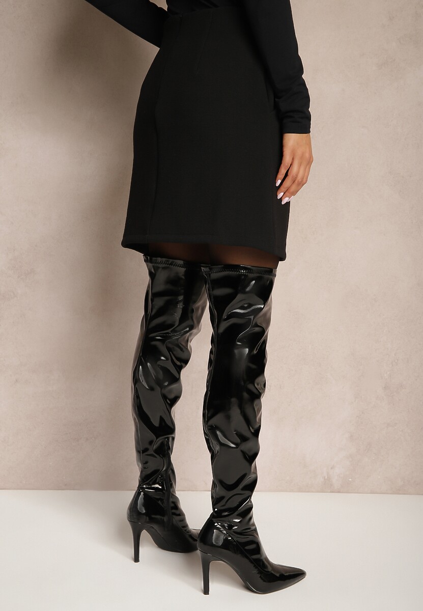 Czarna Spódnica z Wiskozą w Klasycznym Stylu Sennira