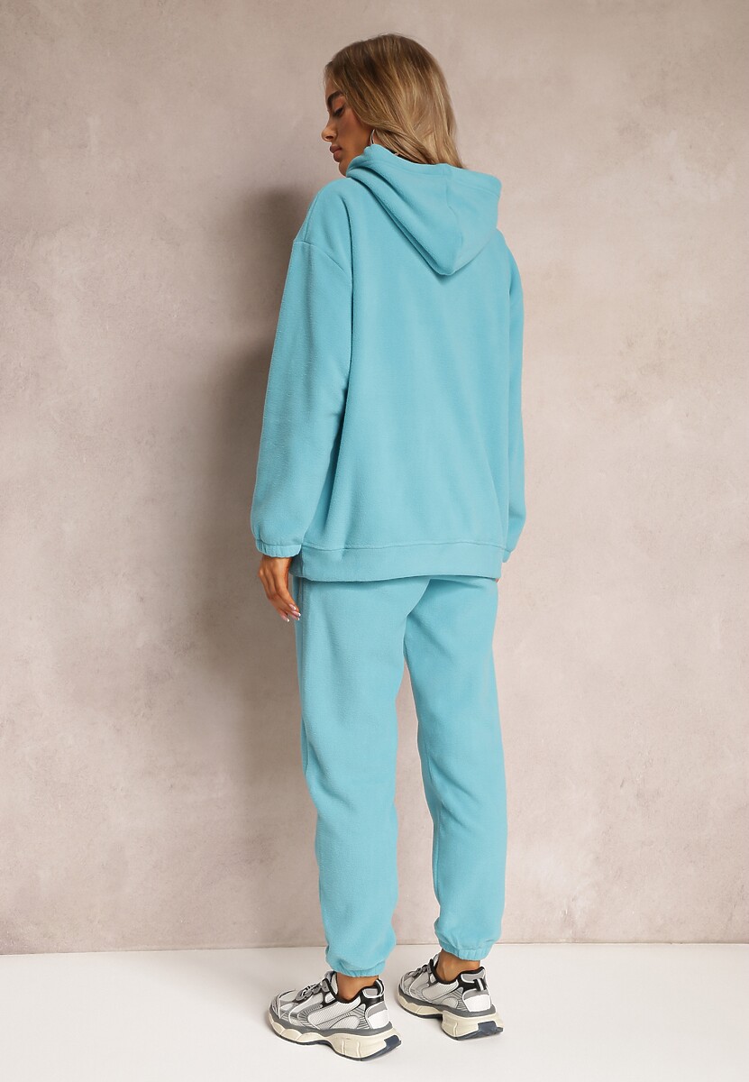 Niebieski 2-częściowy Komplet Dresowy z Bluzą i Spodniami Maddeve
