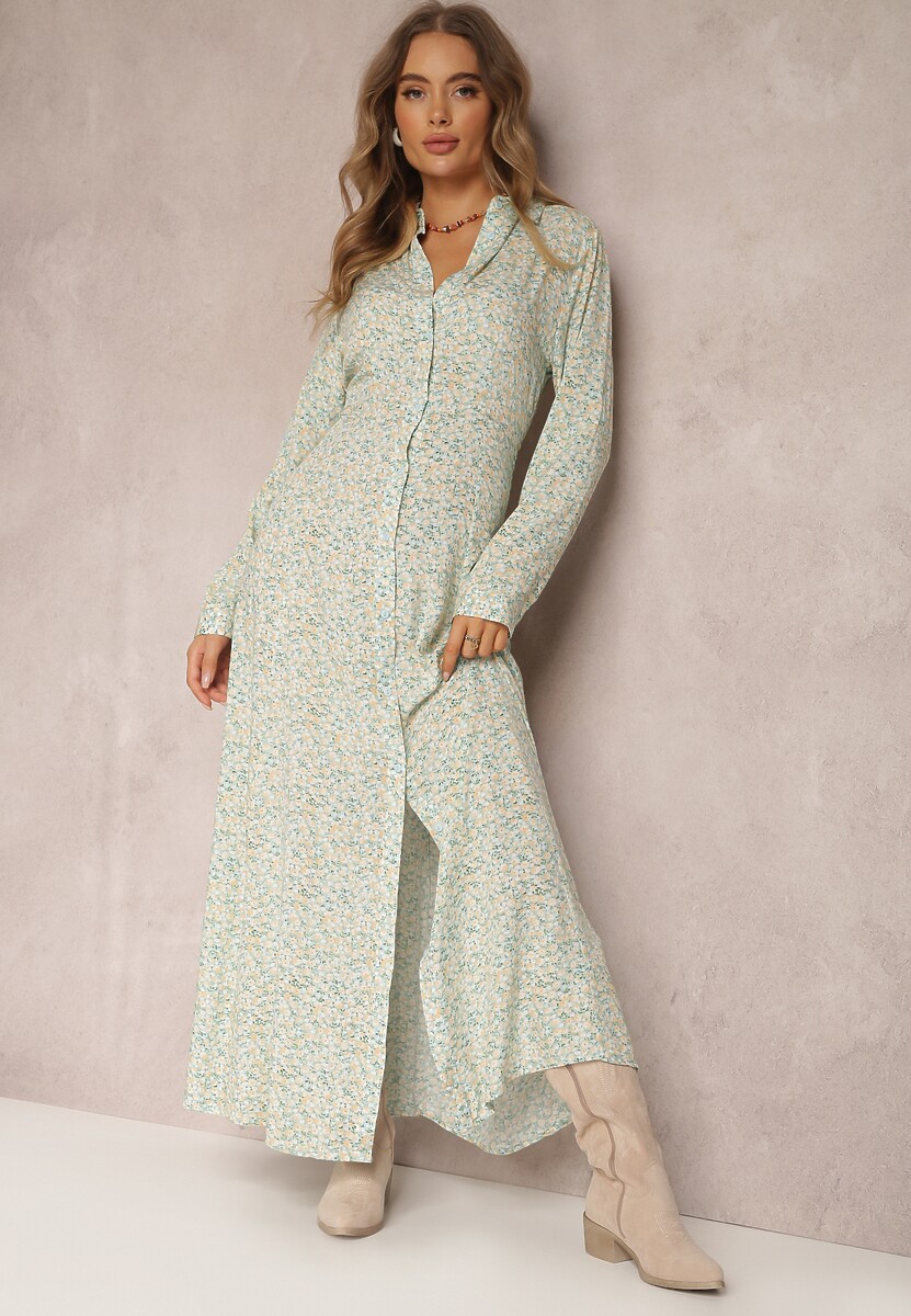 Niebiesko-Zielona Sukienka Caeoreia