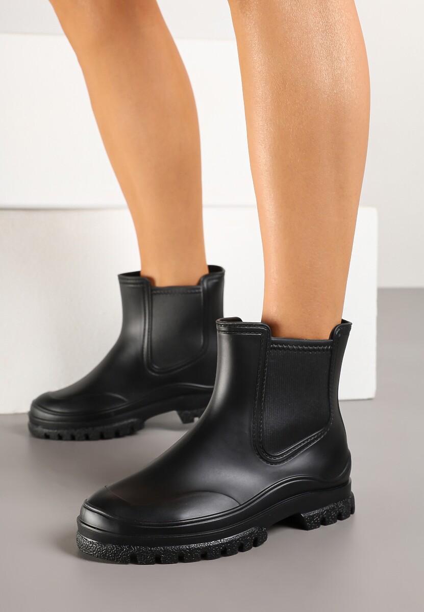 Czarne Kalosze w Stylu Sztybletów Aslovia