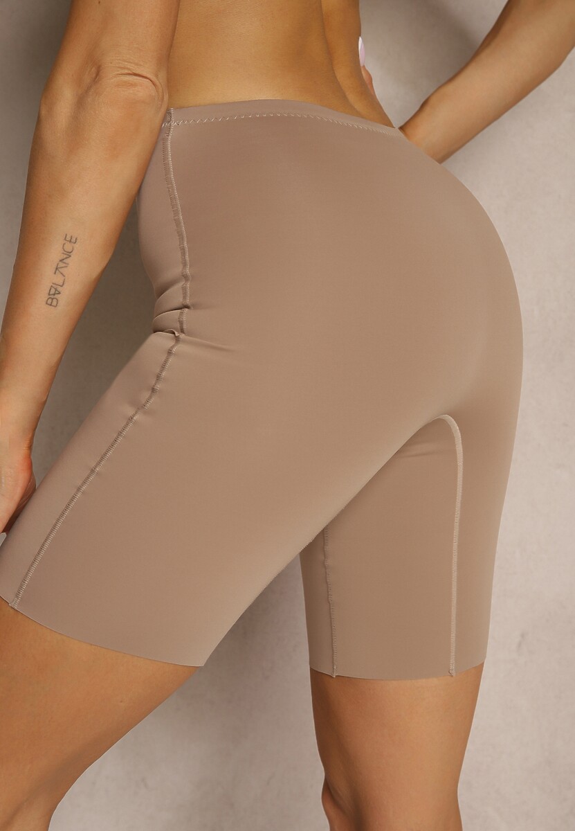 Ciemnobeżowa Bielizna modelująca Majtki Typu Szorty High Waist Liradelle
