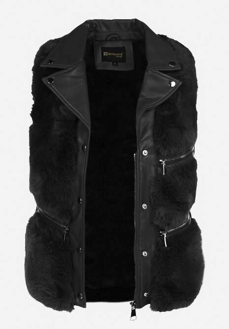 Czarna Kamizelka Futrzana Katonice