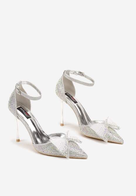 Srebrne Cyrkoniowe Szpilki z Ozdobną Kokardą Tennelea