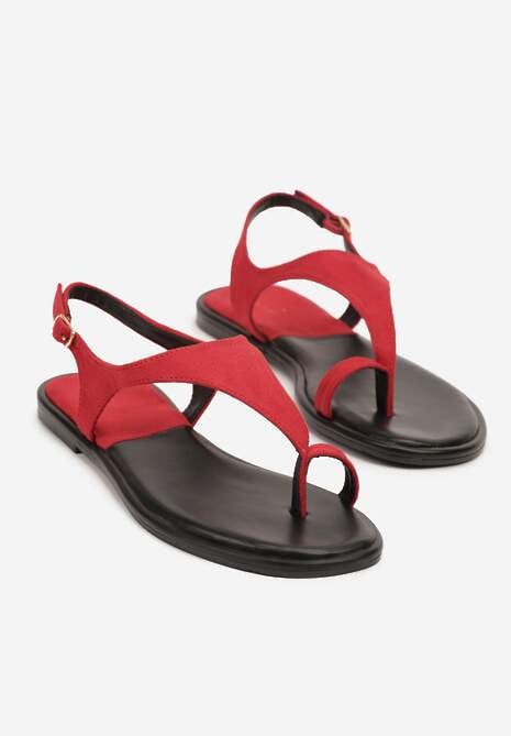 Czerwone Sandały Vices o Fasonie Japonek Meramira
