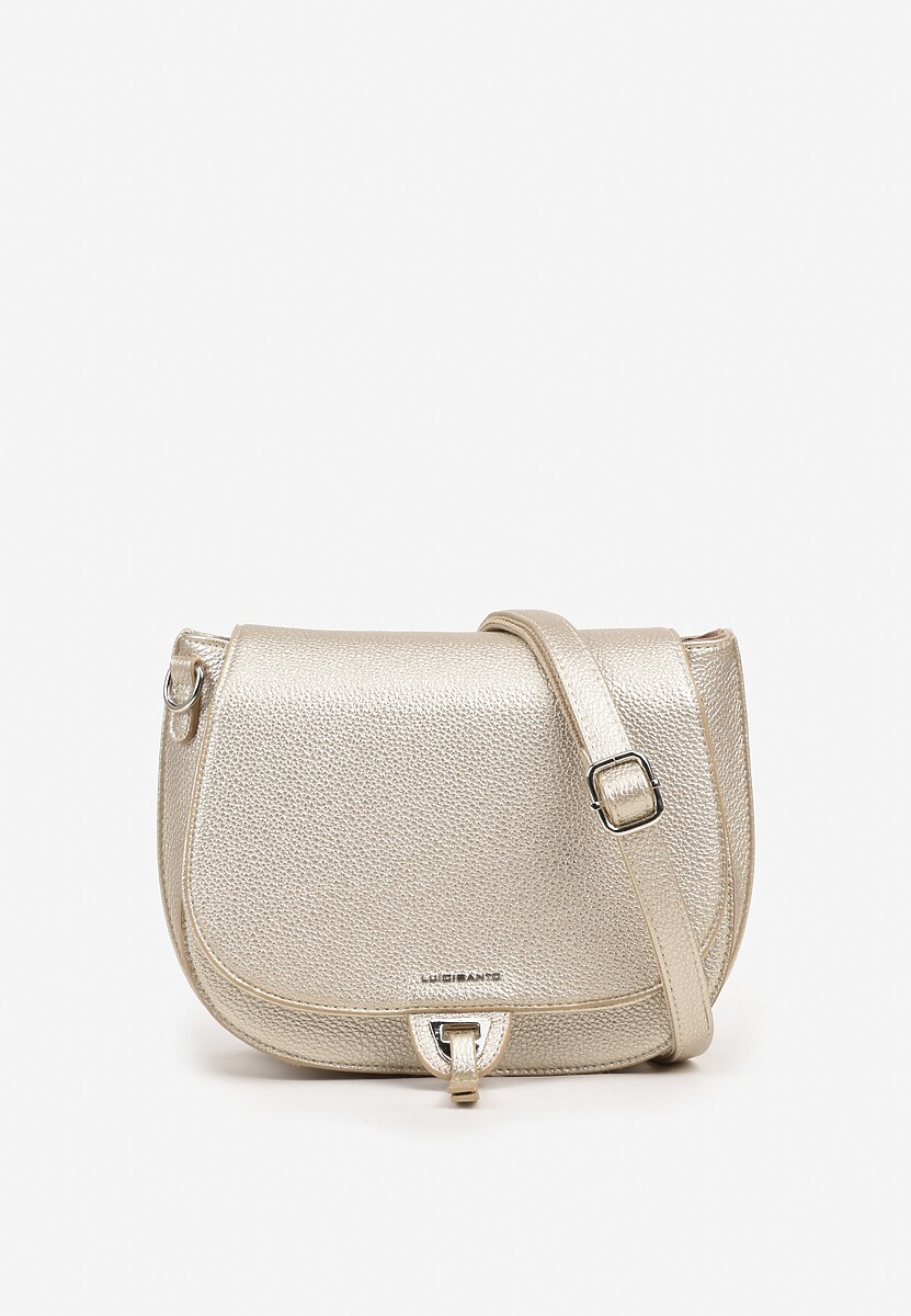 Jasnobeżowa Torebka Typu Listonoszka Ozdobiona Klapą Nidelli