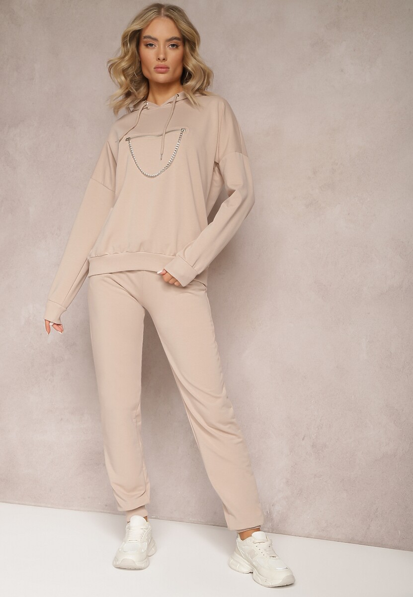 Czarny Komplet Dresowy z Bawełny Epique