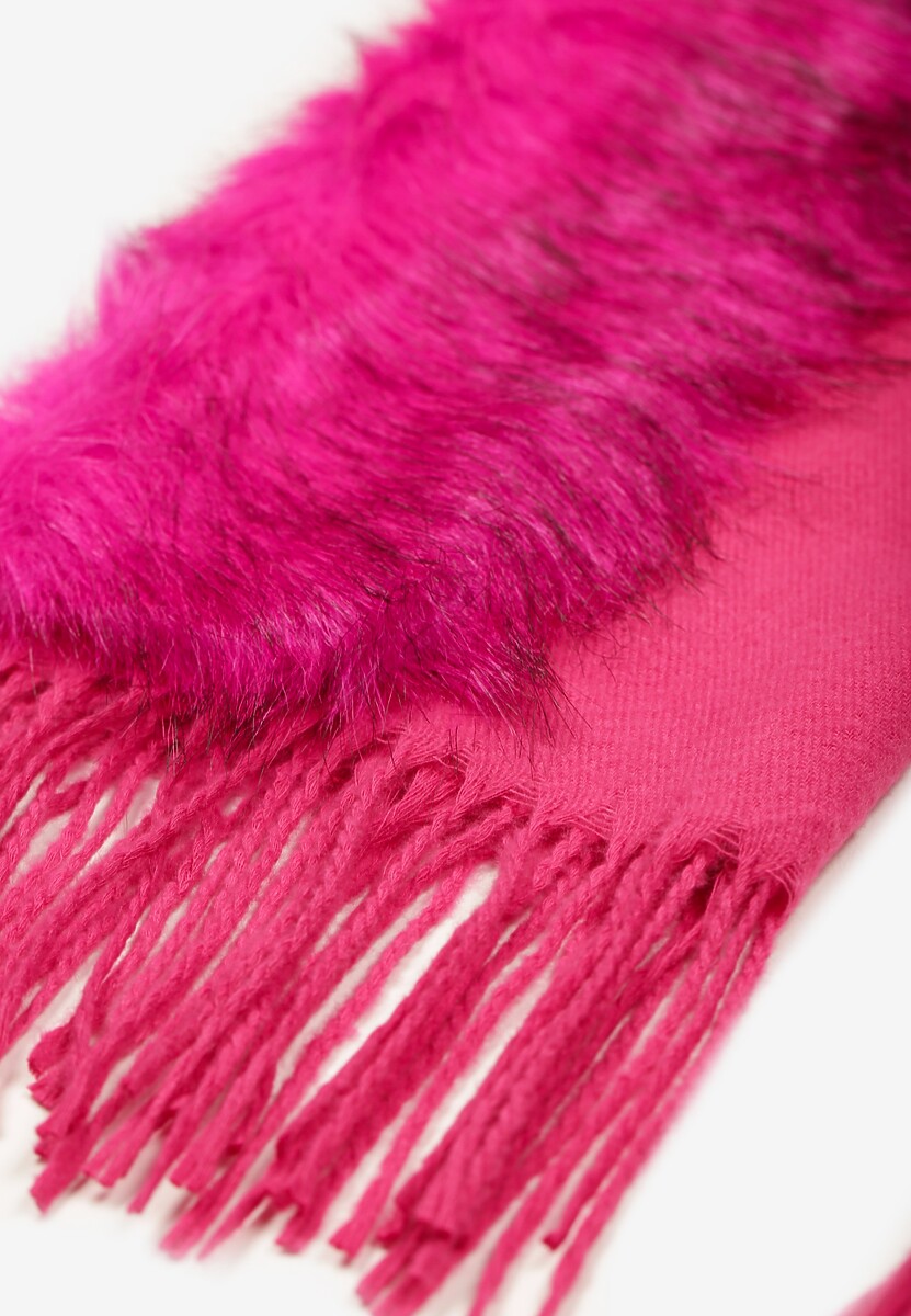 Fuksjowy Szalik z Wiskozą Bawełną i Futerkiem Linnonira