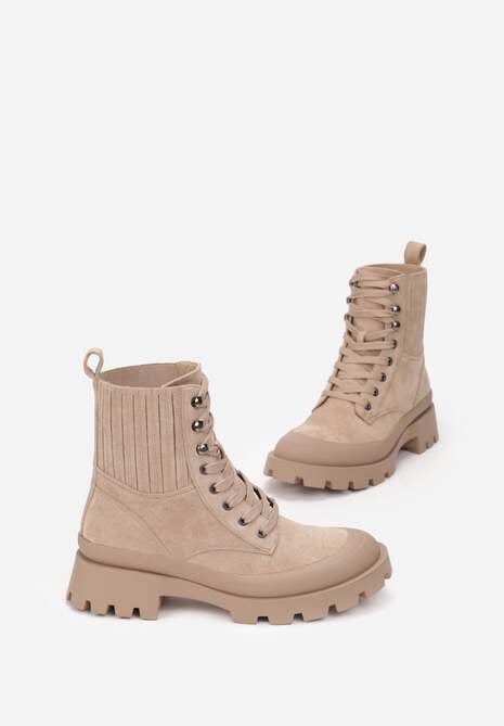 Ciemnobeżowe Botki Jadirel