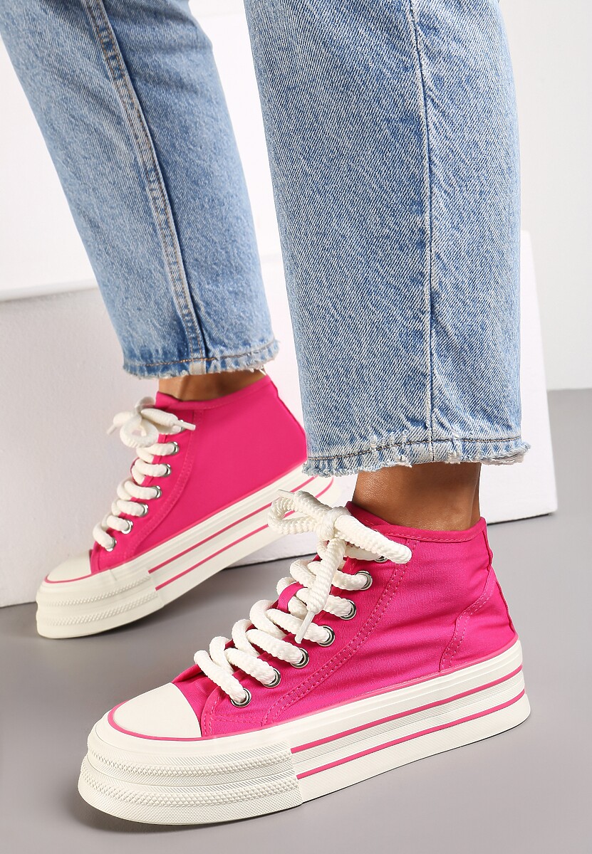 Fuksjowe Trampki za Kostkę na Grubej Podeszwie Lisei