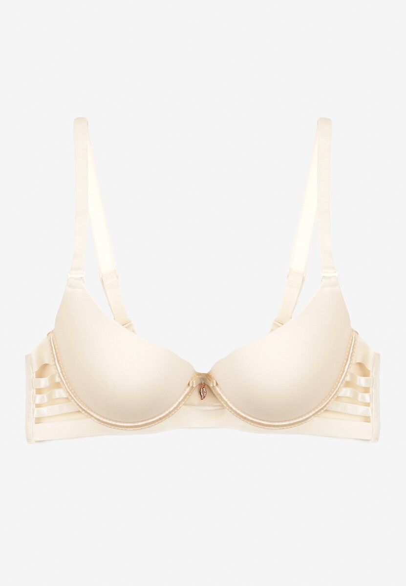 Ciemnozielony Biustonosz Ozdobiony Wycięciami z Efektem Push-Up Violetsun