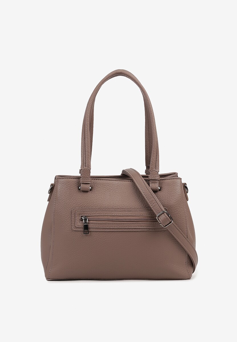 Ciemnobeżowa Torebka z Trzema Komorami i Uchwytami na Ramię Rivpio