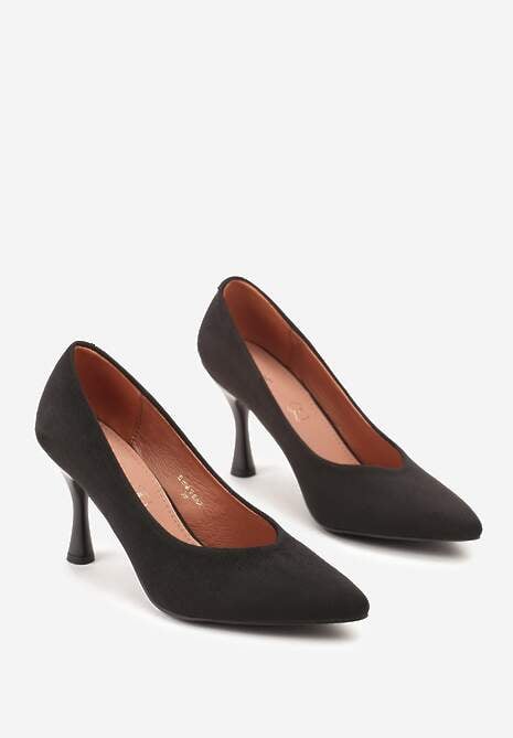 Czarne Szpilki Vices z Wkładką ze Skóry Naturalnej Muzite