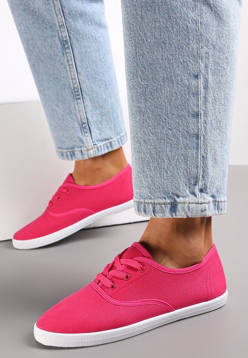 Fuksjowe Sznurowane Tenisówki Przed Kostkę Jennessa