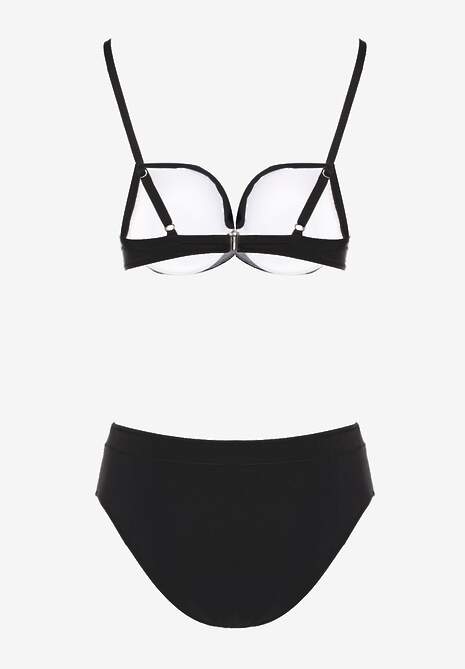 Czarne Bikini Stanik Push-Up i Klasyczne Figi Pevbia